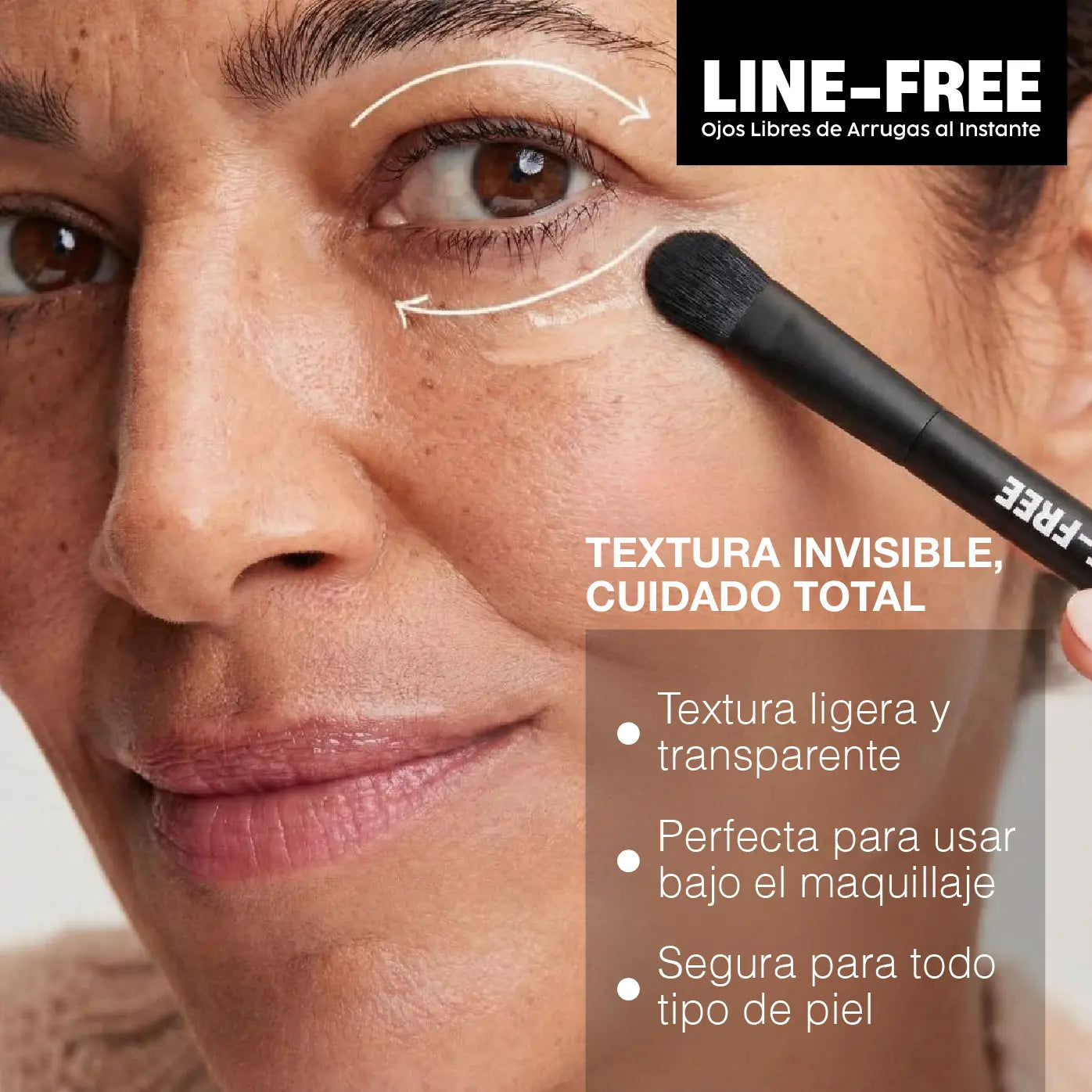 LINE-FREE | TENSOR TEMPORAL + BRUSH GRATIS| OJOS LIBRES DE ARRUGAS AL INSTANTE