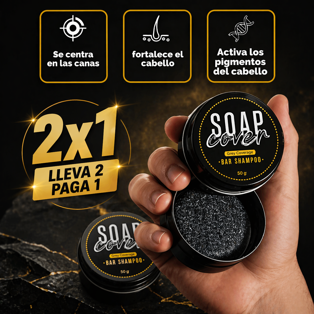 OFERTA ESPECIAL HOY (2x1) - Jabón BlackSoap | Anticanas Natural