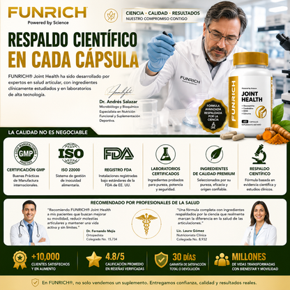 FUNRICH™ JOINT HEALTH - ALIVIO DEL DOLOR DE FORMA DEFINITIVA