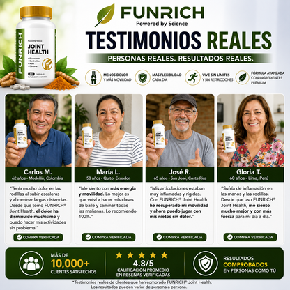 FUNRICH™ JOINT HEALTH - ALIVIO DEL DOLOR DE FORMA DEFINITIVA
